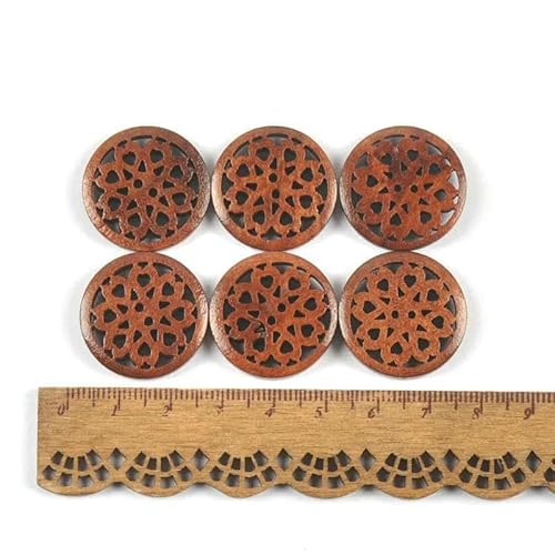 20 Stück Vintage 2 Löcher Holzknöpfe für Kleidungsstücke Nähzubehör DIY Basteln Scrapbook Verzierung Handarbeit Dekor 18-25mm c3234-5 von AYHTUD