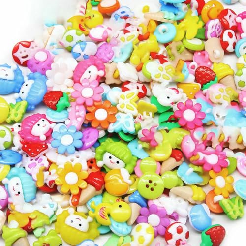 200 Stück gemischte bunte Cartoon-Kinderknöpfe, DIY-Scrapbooking-Knöpfe, Kleidungszubehör, handgefertigtes Kunsthandwerk, gemischte Farbe, 8–15 mm 200 Stück gemischte bunte Cartoon-Kinderknöpfe, DIY-Scrapbooking-Knöpfe, Kleidungszubehör, handgefertigtes Kunsthandwerk, gemischte Farbe, 8–15 mm von AYHTUD