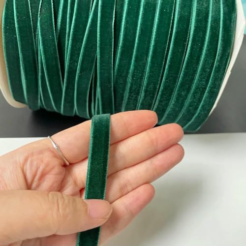 200 Yards/Rolle, 10 mm Samtbänder zum Verpacken von handgefertigten Schleifen, Weihnachtsaccessoires, Großhandel, einseitiges Beflockungsgurtband, Grün, 10 mm x 200 Yards 200 Yards/Rolle, 10 mm Samtbänder zum Verpacken von handgefertigten Schleifen, Weihnachtsaccessoires, Großhandel, einseitiges Beflockungsgurtband, Grün, 10 mm x 200 Yards von AYHTUD