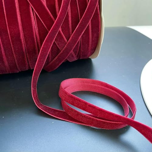 200 Yards/Rolle, 10 mm Samtbänder zum Verpacken von handgefertigten Schleifen, Weihnachtsaccessoires, Großhandel, einseitiges Beflockungsgurtband, Rot, 10 mm x 200 Yards 200 Yards/Rolle, 10 mm Samtbänder zum Verpacken von handgefertigten Schleifen, Weihnachtsaccessoires, Großhandel, einseitiges Beflockungsgurtband, Rot, 10 mm x 200 Yards von AYHTUD