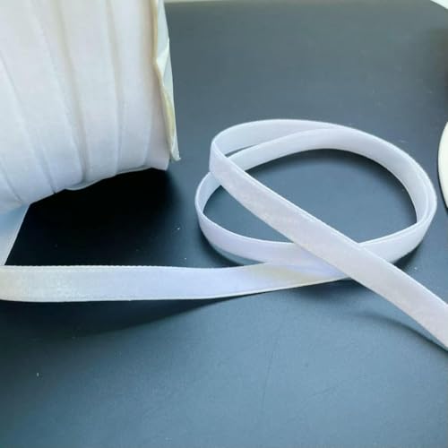 200 Yards/Rolle, 10 mm Samtbänder zum Verpacken von handgefertigten Schleifen, Weihnachtsaccessoires, Großhandel, einseitiges Beflockungsgurtband, Weiß, 10 mm x 200 Yards 200 Yards/Rolle, 10 mm Samtbänder zum Verpacken von handgefertigten Schleifen, Weihnachtsaccessoires, Großhandel, einseitiges Beflockungsgurtband, Weiß, 10 mm x 200 Yards von AYHTUD