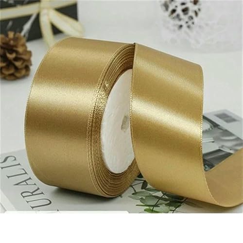 200 Yards Logo Seidenfleckenband Einzelband Hochzeitsfeier Dekoration Weihnachtsblume DIY Verpackung-Gold-13,0 mm von AYHTUD