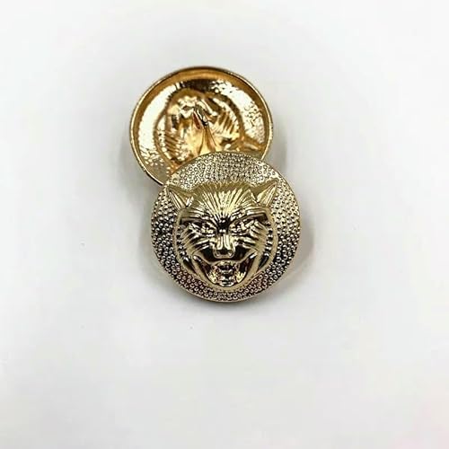 22mm 25mm 10 teile/los Löwenkopf Metallknopf Gold Pullover Mantel Dekoration Hemdknöpfe Zubehör DIY JS-0075-A-19512-493 von AYHTUD