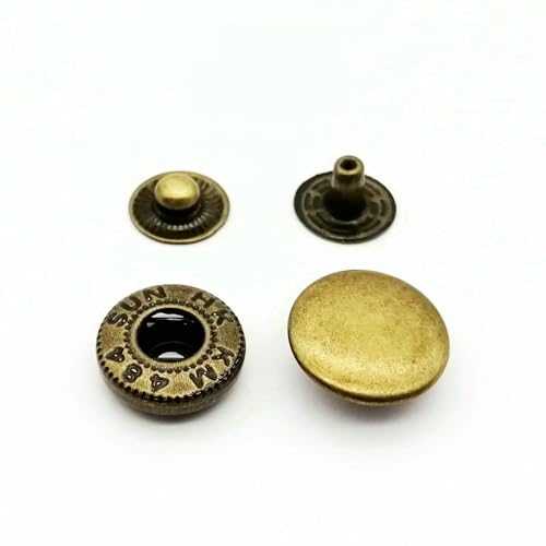 25 Sets 10/12,5/15 mm Nr. 633 655 831 201 Metall-Nähdruckknopf Druckknopf Ledertasche Kleidung Jacke Mantel Reparaturwerkzeug-Bronze 12,5 mm 633 von AYHTUD