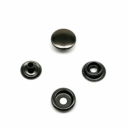 25 Sets Nr. 655, Nr. 633, Nr. 831, Nr. 201, Metall, kein Nähen, Druckknopf, Druckknopf, Niete, Ledertasche, Kleidung, Jacke, Reparatur, Niete, DIY-201, 15 mm, Pistolenschwarz von AYHTUD