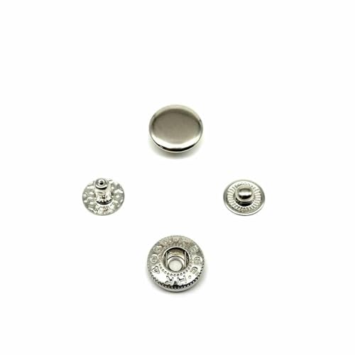 25 Sets Nr. 655 Nr. 633 Nr. 831 Nr. 201 Metall-Druckknopfverschluss ohne Nähen, Druckknopf, Niete, Ledertasche, Kleidung, Jacke, Reparaturniete, DIY-655, 10 mm, silb von AYHTUD
