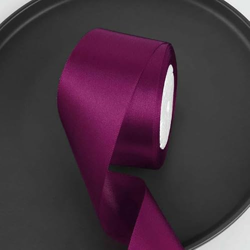 25 Yards/Rolle, 2 Zoll Satinband, DIY-Rosen, handgefertigtes Bastelmaterial, Weihnachten, Halloween, Hochzeit, Geburtstagsfeier, Geschenkband, Dunkelfuchsia, 25 Yards Länge 25 Yards/Rolle, 2 Zoll Satinband, DIY-Rosen, handgefertigtes Bastelmaterial, Weihnachten, Halloween, Hochzeit, Geburtstagsfeier, Geschenkband, Dunkelfuchsia, 25 Yards Länge von AYHTUD
