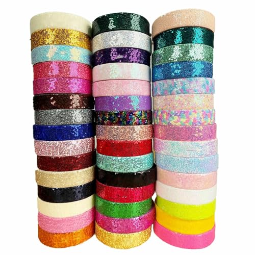 25 Yards/Rolle 1-1/2" 38 mm 3 Zoll 75 mm 3 mm Buntes zufälliges Stickerei-Paillettenband-13-38 mm von AYHTUD