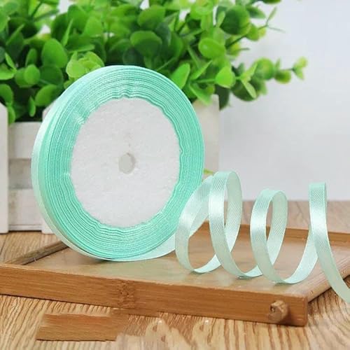 25 Yards/Rolle 6 mm Satinbänder für Hochzeiten, Geburtstage, Partys, Geschenkband, Weihnachten, Halloween, Festivalbedarf, DIY-Bastelband, 141 Wassergrün, 22 Meter Länge 25 Yards/Rolle 6 mm Satinbänder für Hochzeiten, Geburtstage, Partys, Geschenkband, Weihnachten, Halloween, Festivalbedarf, DIY-Bastelband, 141 Wassergrün, 22 Meter Länge von AYHTUD