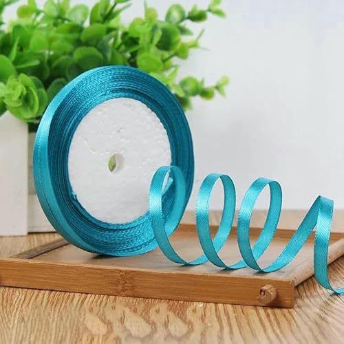 25 Yards/Rolle 6 mm Satinbänder für Hochzeiten, Geburtstage, Partys, Geschenkband, Weihnachten, Halloween, Festivalbedarf, DIY-Bastelband, 47 Türkis, 22 Meter Länge 25 Yards/Rolle 6 mm Satinbänder für Hochzeiten, Geburtstage, Partys, Geschenkband, Weihnachten, Halloween, Festivalbedarf, DIY-Bastelband, 47 Türkis, 22 Meter Länge von AYHTUD