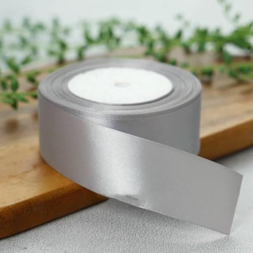 25 Yards Satinband 50 mm 38 mm 25 mm 15 mm 10 mm 6 mm für DIY-Verpackungen, Seidenbastelbedarf, Nähzubehör, Partydekoration, Grau, Breite 6 mm 25 Yards Satinband 50 mm 38 mm 25 mm 15 mm 10 mm 6 mm für DIY-Verpackungen, Seidenbastelbedarf, Nähzubehör, Partydekoration, Grau, Breite 6 mm von AYHTUD