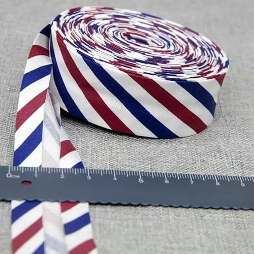 25 mm (1 Zoll) breites Schrägband aus Baumwolle, Rückseite gebügelt, einfach gefaltetes Stoffband für Kleidungsstücke, Nähzubehör, 47–25 mm x 10 m von AYHTUD