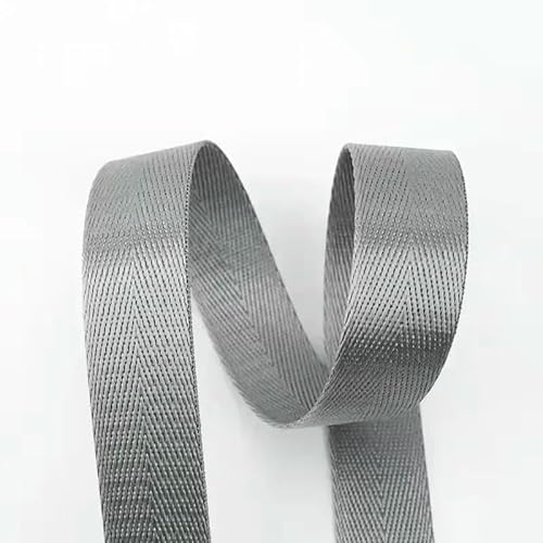 25 mm Nylon-Gurtbänder für Rucksäcke, Verpackungsband, Polyester, Haustierhalsband, Band, DIY-Nähzubehör, Grau, 25 mm, 10 Meter von AYHTUD