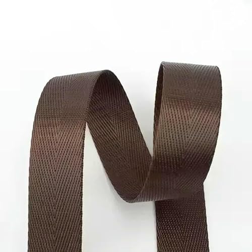 25 mm Nylon-Gurtbänder für Rucksäcke, Verpackungsband, Polyester-Haustierhalsband, DIY-Nähzubehör, Kaffeebraun, 25 mm, 2 Meter von AYHTUD
