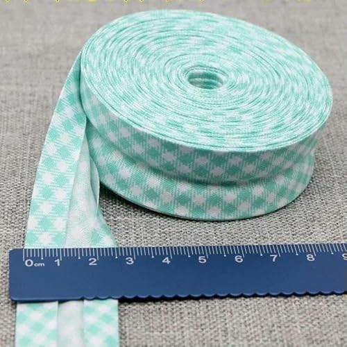 25 mm Schrägband, 100% Baumwolle, karierte Stoffe, Kederstoffstreifen für DIY-Nähbänder, 06–25 mm x 5 Meter von AYHTUD