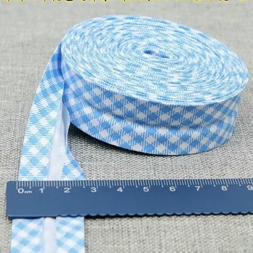 25 mm Schrägband, 100% Baumwolle, karierte Stoffe, Kederstoffstreifen für DIY-Nähbänder, 07–25 mm x 10 Meter von AYHTUD
