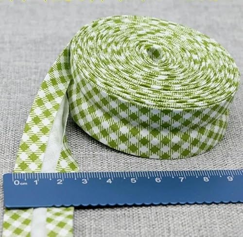 25 mm Schrägband, 100% Baumwolle, karierte Stoffe, Kederstoffstreifen für DIY-Nähbänder, 08–25 mm x 5 Meter von AYHTUD