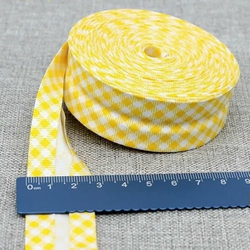 25 mm Schrägband, 100% Baumwolle, karierte Stoffe, Kederstreifen für DIY-Nähbänder, 03, 25 mm x 10 Meter von AYHTUD