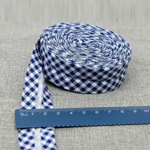 25 mm Schrägband, 100% Baumwolle, karierte Stoffe, Kederstreifen für DIY-Nähbänder, 10–25 mm x 10 Meter von AYHTUD