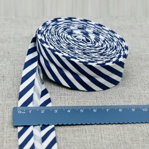 25 mm Schrägband, 100% Baumwolle, karierte Stoffe, Kederstreifen für DIY-Nähbänder, 18–25 mm x 10 Meter von AYHTUD