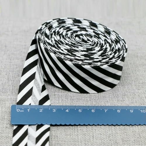 25 mm Schrägband, 100% Baumwolle, karierte Stoffe, Kederstreifen für DIY-Nähbänder, 19–25 mm x 5 Meter von AYHTUD
