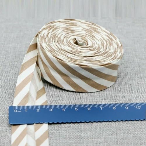 25 mm Schrägband, 100% Baumwolle, karierte Stoffe, Kederstreifen für DIY-Nähbänder, 29–25 mm x 10 Meter von AYHTUD