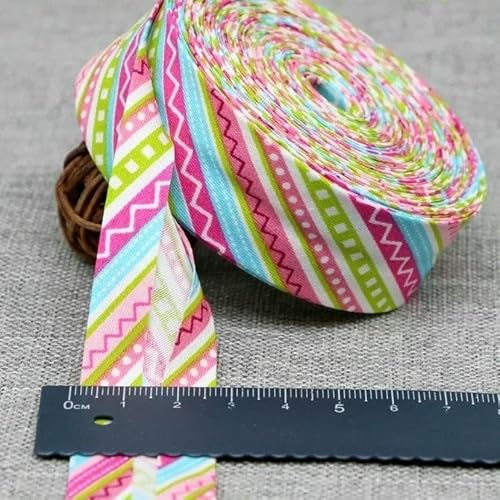 25 mm Schrägband, 100% Baumwolle, karierte Stoffe, Kederstreifen für DIY-Nähbänder, 30–25 mm x 10 Meter von AYHTUD