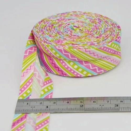 25 mm gefaltetes Schrägband aus Baumwolle, gebügeltes Schrägband für Kleidungsstücke, Tischdecken, DIY-Bastelarbeiten, Nähen, Stoffband, 10 m/Rolle, 15 m/Rolle, x 14, 25 mm x 15 m von AYHTUD