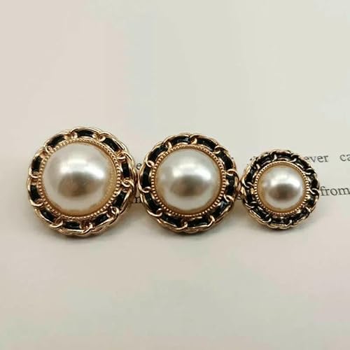 25 mm runde Perlen-Metallknöpfe in Gold für Kleidung, Damen, Jacken, Mäntel, Kleider, handgefertigt, DIY, dekoratives Nähzubehör – 1–15 mm, 6 Stück 25 mm runde Perlen-Metallknöpfe in Gold für Kleidung, Damen, Jacken, Mäntel, Kleider, handgefertigt, DIY, dekoratives Nähzubehör – 1–15 mm, 6 Stück von AYHTUD