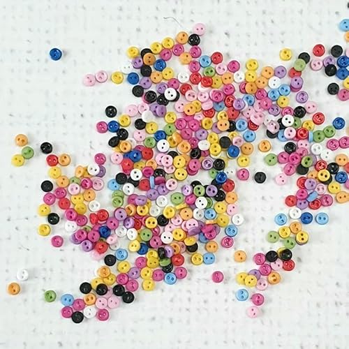 250 Stück 3,0 mm 4,0 mm 5 mm 6 mm Mini-Knöpfe für Puppen und Plüschtiere, Kleidung – und Designs – 3,0 mm rund von AYHTUD