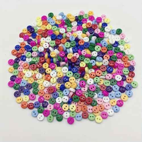 250 Stück 3,0 mm 4,0 mm 5 mm 6 mm Mini-Knöpfe für Puppen und Plüschtiere, Kleidung – und Designs – 6 mm rund von AYHTUD