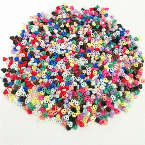 250 Stück 3,0 mm 4,0 mm 5 mm 6 mm Mini-Knöpfe für Puppen & Stofftiere Kleidung - & Designs - 4,0 mm Herz von AYHTUD