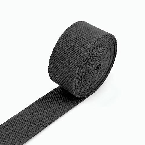 3,0 Meter 20–38 mm 2 mm Baumwoll-Gurtband, Rucksack-Gürtelband, Polyester-Bandgurte, Gepäck-Schrägband, DIY-Zubehör, 20 Schwarz, 32 mm von AYHTUD