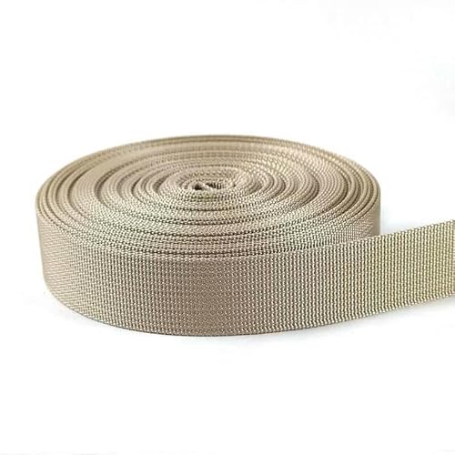 3,0 Meter farbiges Nylon-Gurtband, 20/25/32/38/50 mm, zum Nähen, Schrägband, Riemen, Rucksack, dekoratives Geflecht, Bastelbedarf, Khaki, 50 mm von AYHTUD