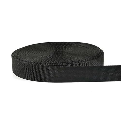 3,0 Meter farbiges Nylon-Gurtband, 20/25/32/38/50 mm, zum Nähen, Schrägband, Riemen, Rucksack, dekoratives Geflecht, Bastelbedarf, Schwarz, 25 mm 3,0 Meter farbiges Nylon-Gurtband, 20/25/32/38/50 mm, zum Nähen, Schrägband, Riemen, Rucksack, dekoratives Geflecht, Bastelbedarf, Schwarz, 25 mm von AYHTUD