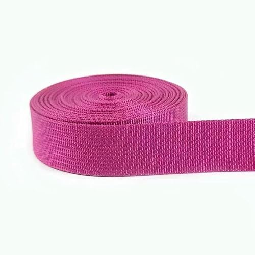 3,0 Meter farbiges Nylon-Gurtband, 20/25/32/38/50 mm, zum Nähen, Schrägband, Riemen, Rucksack, dekoratives Geflecht, Bastelbedarf – Hot Pink – 20 mm von AYHTUD