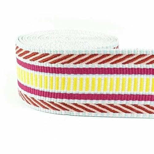 3/5 Meter 38/50 mm Polyester-Jacquard-Gurtband, dickes Band, Taschengurt, Gürtel für DIY-Kleidung, Schrägband, Nähzubehör, Pink, 50 mm, 5 Meter 3/5 Meter 38/50 mm Polyester-Jacquard-Gurtband, dickes Band, Taschengurt, Gürtel für DIY-Kleidung, Schrägband, Nähzubehör, Pink, 50 mm, 5 Meter von AYHTUD