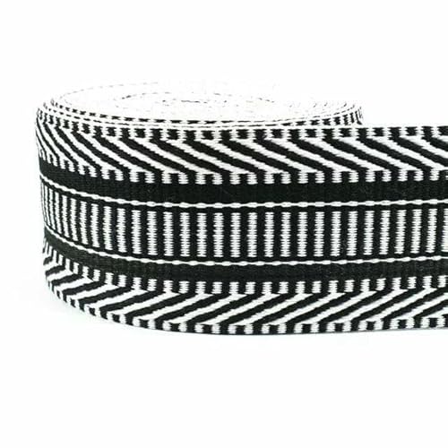 3/5 Meter 38/50 mm Polyester-Jacquard-Gurtband, dickes Band, Taschengurt, Gürtel für DIY-Kleidung, Schrägband, Nähzubehör, Schwarz, 38 mm, 5 Meter 3/5 Meter 38/50 mm Polyester-Jacquard-Gurtband, dickes Band, Taschengurt, Gürtel für DIY-Kleidung, Schrägband, Nähzubehör, Schwarz, 38 mm, 5 Meter von AYHTUD