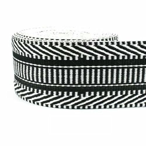 3/5 Meter 38/50 mm Polyester-Jacquard-Gurtband, dickes Band, Taschengurt, Gürtel für DIY-Kleidung, Schrägband, Nähzubehör, Schwarz, 50 mm, 5 Meter 3/5 Meter 38/50 mm Polyester-Jacquard-Gurtband, dickes Band, Taschengurt, Gürtel für DIY-Kleidung, Schrägband, Nähzubehör, Schwarz, 50 mm, 5 Meter von AYHTUD