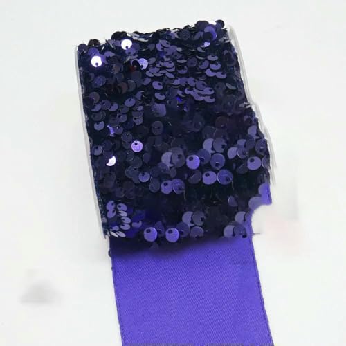 3 Zoll 75 mm 25 Yards Rolle Pailletten-Samtband DIY Holiday Cheer Haarschleifenmaterial Handgefertigtes Deko-Zubehör-O5102740-38 mm 5 Yards von AYHTUD