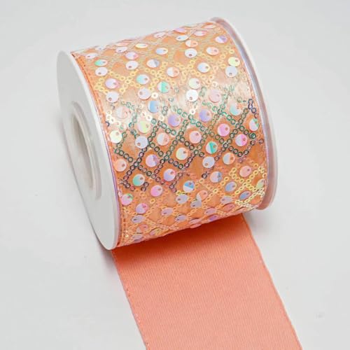 3 Zoll 75 mm Pailletten-Samtband, DIY, Urlaubsstimmung, Haarschleifenmaterial, handgefertigtes Deko-Zubehör, M3204793-M3204793-75 mm, 5 Yards von AYHTUD