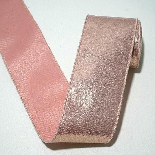3 Zoll 75 mm buntes Glitzerband mit Draht, weicher, fester Stoff für Hochzeitsbedarf, Weihnachtsdekoration, 25 Yards/Rolle, Pink, 1-75MM-25Y von AYHTUD