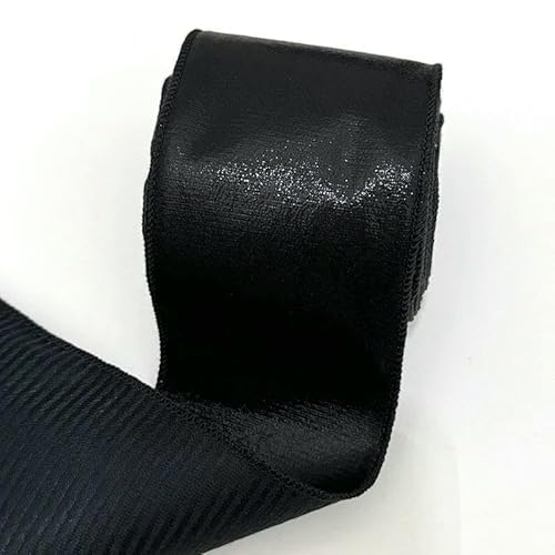 3 Zoll 75 mm buntes Glitzerband mit Draht, weicher, fester Stoff für Hochzeitsbedarf, Weihnachtsdekoration, 25 Yards/Rolle, Schwarz, 75 mm, 25 Jahre 3 Zoll 75 mm buntes Glitzerband mit Draht, weicher, fester Stoff für Hochzeitsbedarf, Weihnachtsdekoration, 25 Yards/Rolle, Schwarz, 75 mm, 25 Jahre von AYHTUD