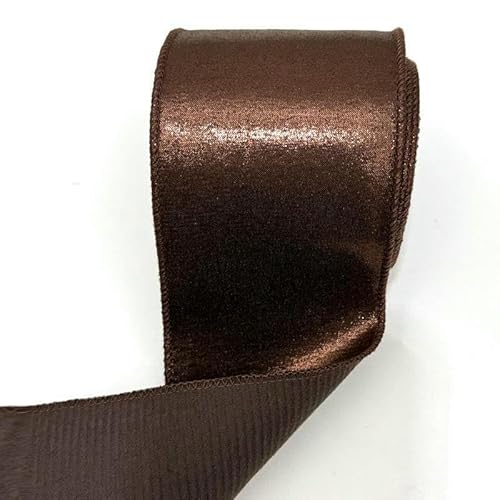 3 Zoll 75 mm buntes Glitzerband mit Draht, weicher, fester Stoff für Hochzeitsbedarf, Weihnachtsdekoration, 25 Yards/Rolle, braun, 75 mm, 25 Jahre 3 Zoll 75 mm buntes Glitzerband mit Draht, weicher, fester Stoff für Hochzeitsbedarf, Weihnachtsdekoration, 25 Yards/Rolle, braun, 75 mm, 25 Jahre von AYHTUD