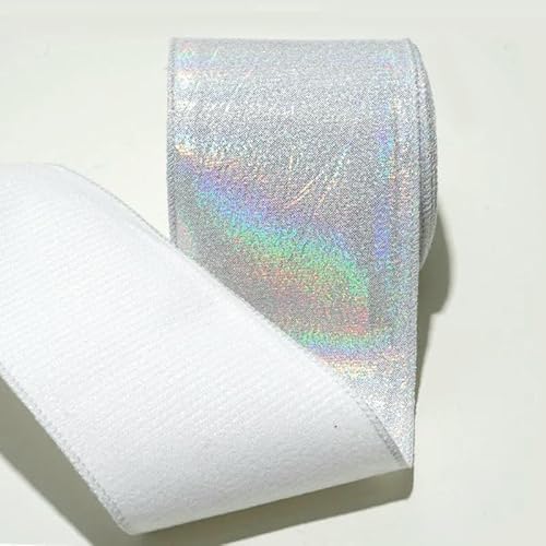 3 Zoll 75 mm buntes Glitzerband mit Draht, weicher, fester Stoff für Hochzeitsbedarf, Weihnachtsdekoration, 25 Yards/Rolle, weiß, 75 mm, 25 Yards 3 Zoll 75 mm buntes Glitzerband mit Draht, weicher, fester Stoff für Hochzeitsbedarf, Weihnachtsdekoration, 25 Yards/Rolle, weiß, 75 mm, 25 Yards von AYHTUD