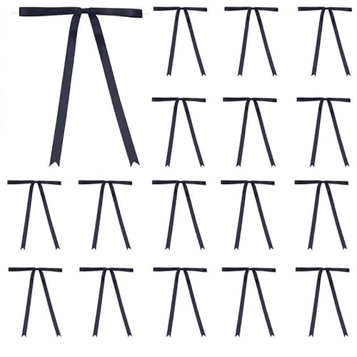 30/50 Stück 1 cm transparente Drahtschleife, Kopfbedeckung, Haarschmuck, Kleidung, Dekoration, Box, handgefertigt, DIY-Bandschleife, schwarz, 30 Stück von AYHTUD