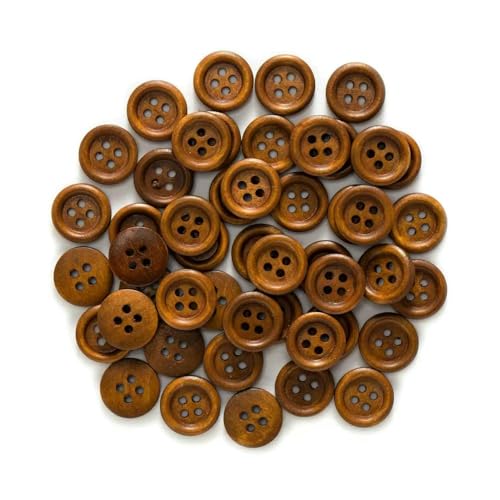 30/50 Stück 4-Loch-Holzknöpfe zum Nähen von Scrapbooks, Kleidung, Basteln, Jacken, Blazern, Pullovern, Handarbeitszubehör, 10–25 mm, dunkler Kaffee, 20 mm 30/50 Stück 4-Loch-Holzknöpfe zum Nähen von Scrapbooks, Kleidung, Basteln, Jacken, Blazern, Pullovern, Handarbeitszubehör, 10–25 mm, dunkler Kaffee, 20 mm von AYHTUD