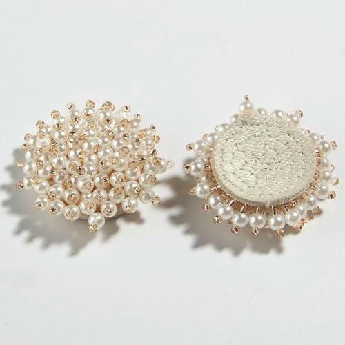 37 mm, 3,6 cm, 3D-Blumenperlen-Aufnäher, Kristall-Strass-Knöpfe, Verzierung, modische Stoff-Filz-Applikation für Taschen, Schuhe, zum Aufnähen, Knopf-D53-2 Stück 37 mm, 3,6 cm, 3D-Blumenperlen-Aufnäher, Kristall-Strass-Knöpfe, Verzierung, modische Stoff-Filz-Applikation für Taschen, Schuhe, zum Aufnähen, Knopf-D53-2 Stück von AYHTUD