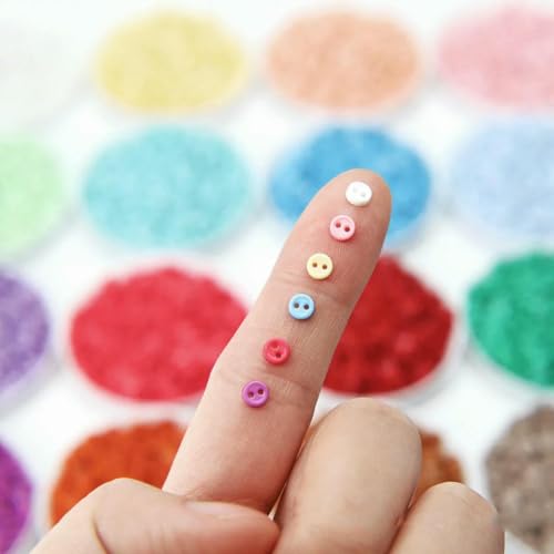 4,0 mm handgefertigte DIY-Puppenkleidung, rund, bonbonfarben, winzige Mini-Knöpfe aus Kunstharz für Puppenkleidung, Nähen, Scrapbooking, Bastelzubehör, 15 Königs 4,0 mm handgefertigte DIY-Puppenkleidung, rund, bonbonfarben, winzige Mini-Knöpfe aus Kunstharz für Puppenkleidung, Nähen, Scrapbooking, Bastelzubehör, 15 Königs von AYHTUD