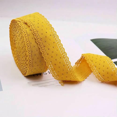 4,5 m Cord-Spitzenband mit goldenen Punkten, 3,8 cm, zum Nähen, Basteln, Haarschleifen, Clips, Verpacken, Zubehör, Hochzeit, M-211008-1880, lang, 4,5 m 4,5 m Cord-Spitzenband mit goldenen Punkten, 3,8 cm, zum Nähen, Basteln, Haarschleifen, Clips, Verpacken, Zubehör, Hochzeit, M-211008-1880, lang, 4,5 m von AYHTUD